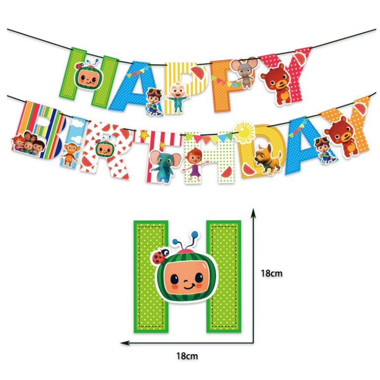 Cocomelon Happy Birthday Banner Cocomelon Party Supplies My Party Box