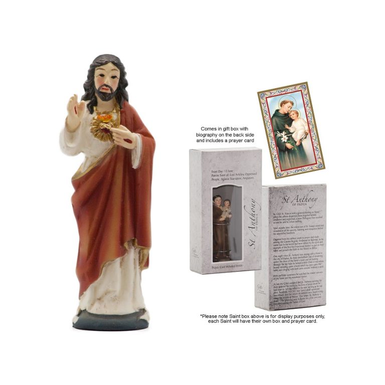 Sacred Heart of Jesus Statue With Prayer Card • My Party Box - Religious